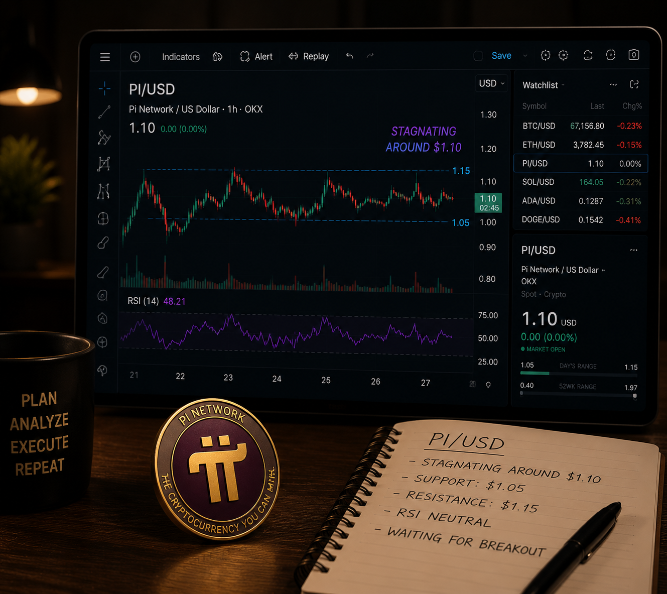 Pi Network slips below $0.1300 as sellers tighten control